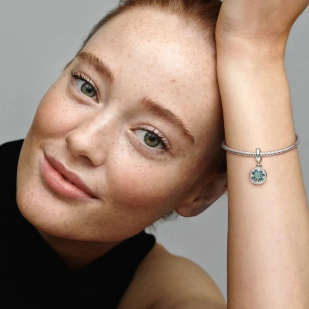 NWOT Lucky Four Leaf Clover Dangle Charm Sterling Silver 925 - Picture 6 of 15